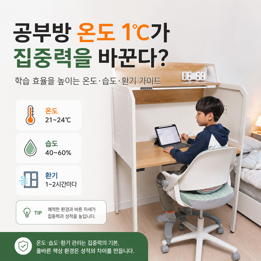 [학생 공부환경 올인원 가이드 제5부]공부방 온도 1℃가 집중력을 바꾼다?